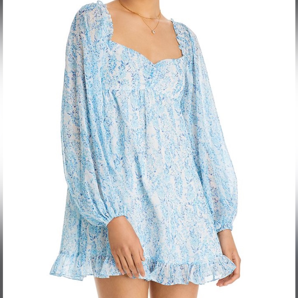 Aqua Blue Floral Dress